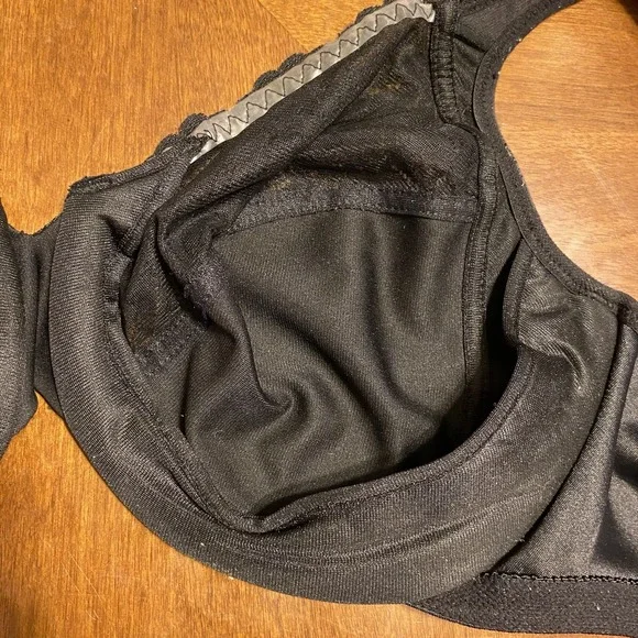 Glamorise RN 15564 BlackWonder Wire Lace Cup Underwired T Shirt Bra Size 36F EUC - Picture 9 of 15